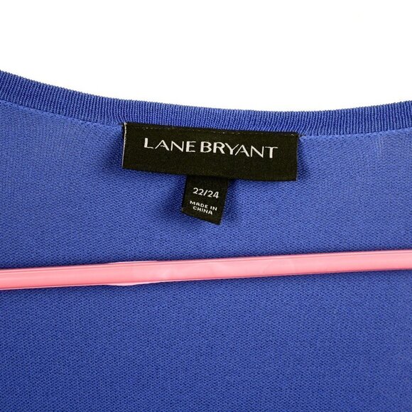 Royal Blue Knit Sweater Open Front Tunic Style Lane Bryant Size 22/24 - Hey Viv - Picture 5 of 6
